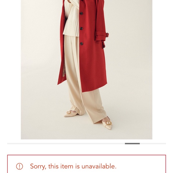 Barbour Alberta Red Wool Belted Pea Coat - Picture 11 of 16